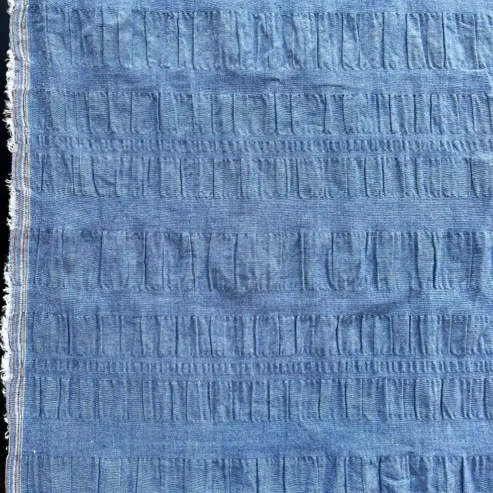 אריג כותנה שמבריי 'קומות' כחול