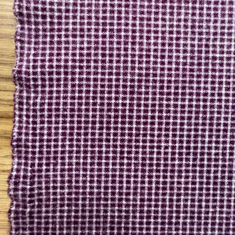 דמוי צמר משובץ חורפי בורדו