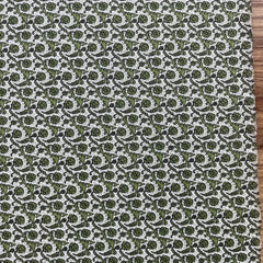 פרקל כותנה פרח וינטג' ירוק