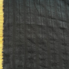 אריג כותנה שחור בטקסטורת פסים