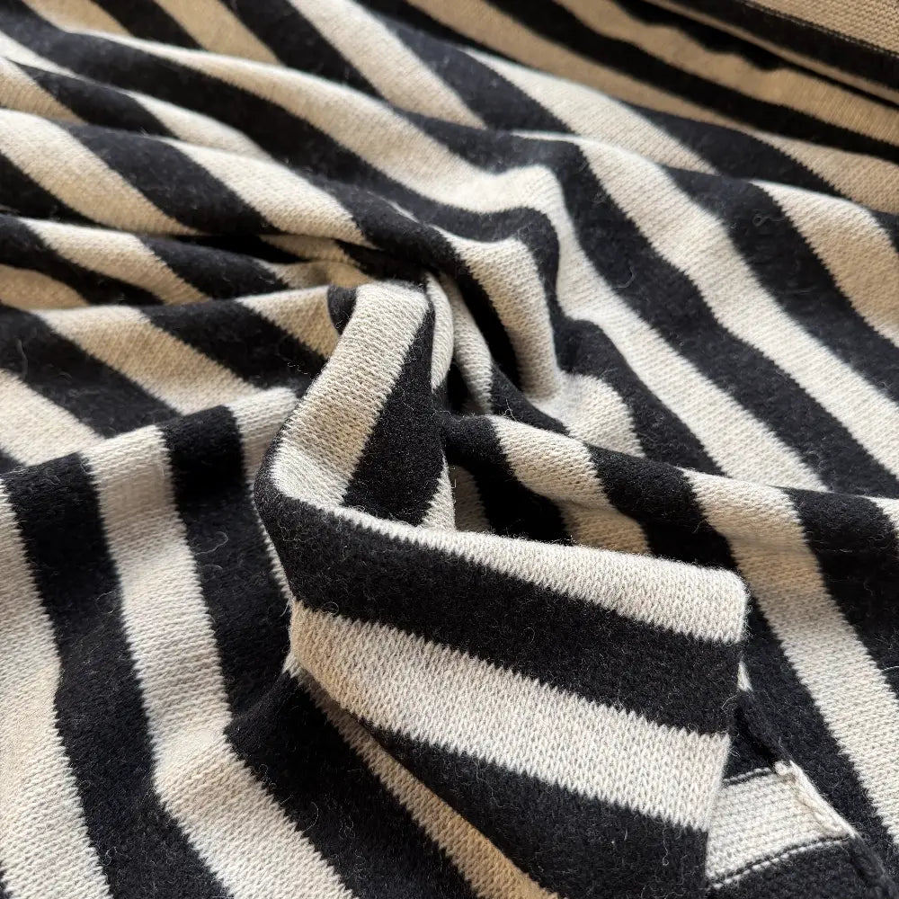 סריג צמר לולאות פסים משתנים כאמל/חום