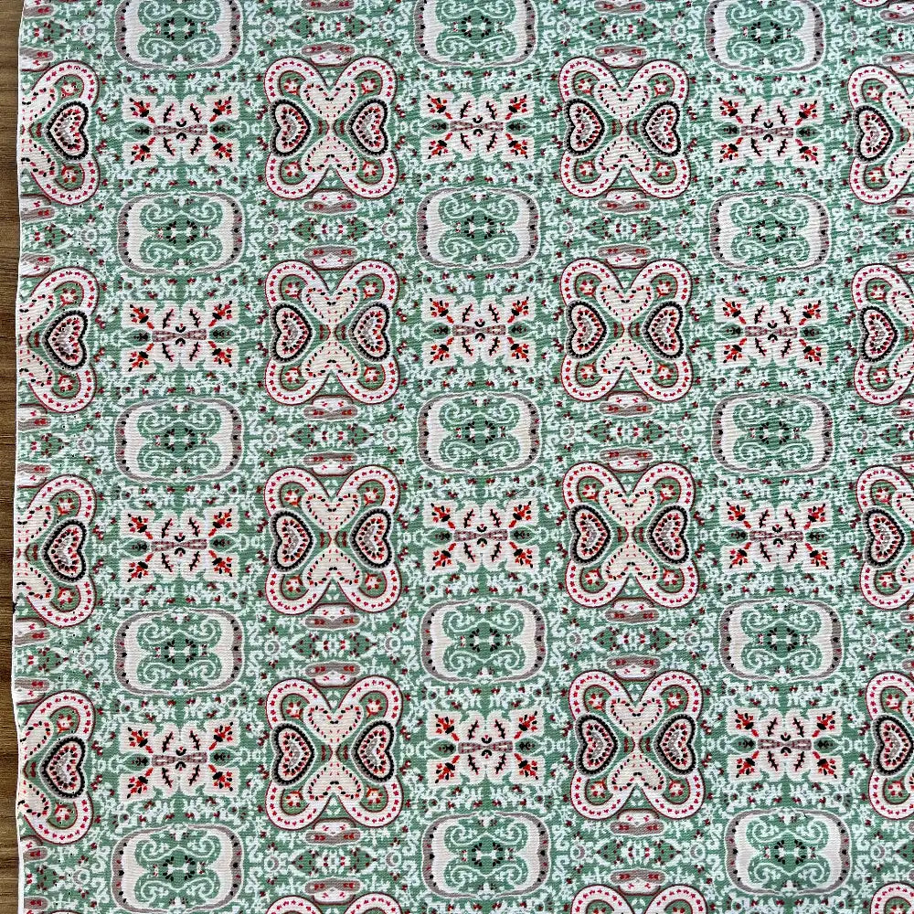 אריג כותנה אתני ירוק מנטה