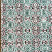 אריג כותנה אתני ירוק מנטה