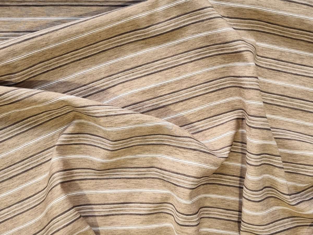 אריג פשתן ויסקוזה פסים כאמל