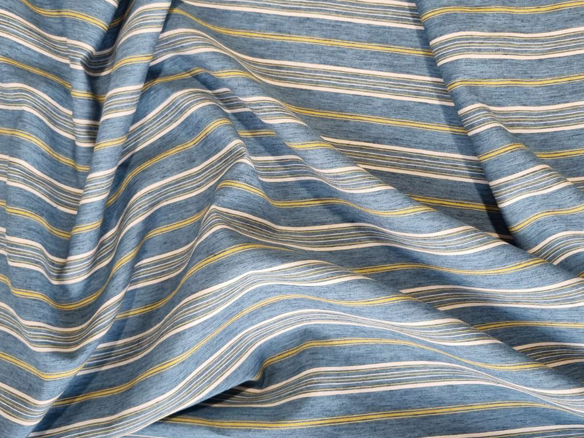 אריג פשתן ויסקוזה פסים טורקיז