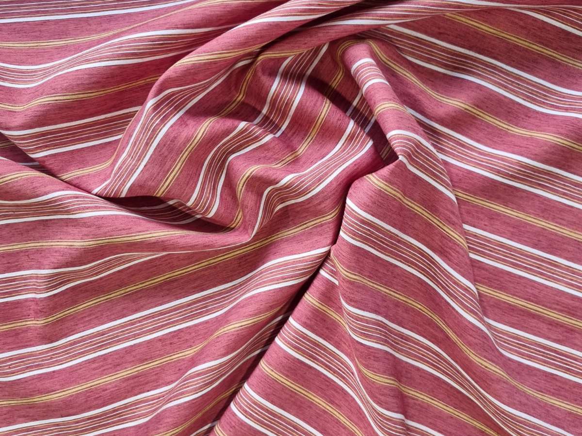 אריג פשתן ויסקוזה פסים אדום