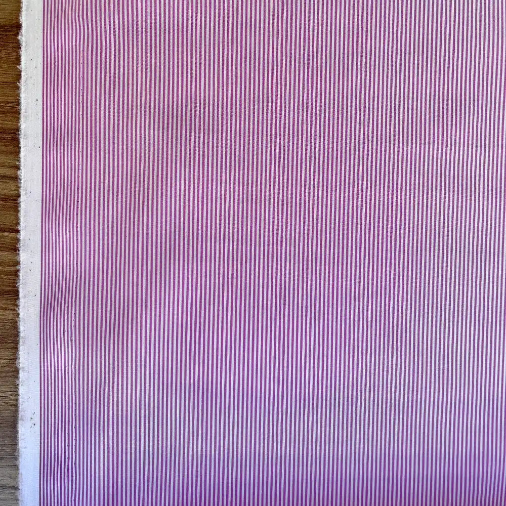 אריג כותנה פסי סיכה ורוד