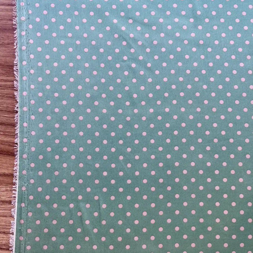 סאטן סילקי עיגולים ירוק/אבן ירוק