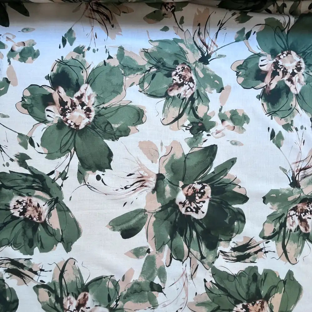 ווהל כותנה טרופי - רקע בז' ירוק