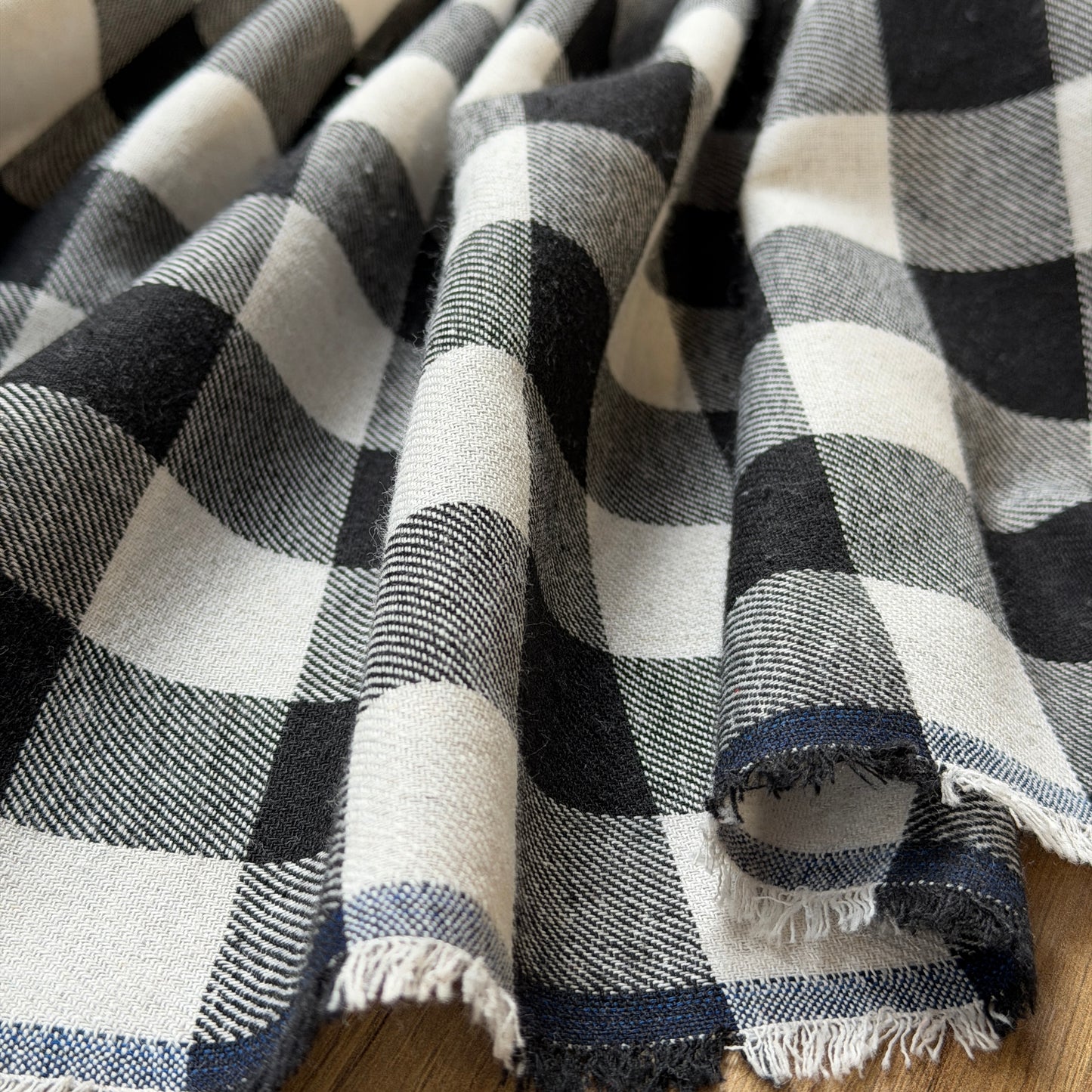 פלנל כותנה דמקה - משבצת גדולה