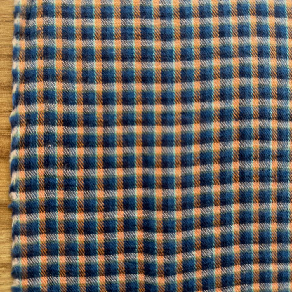 פלנל משבצות כחול-כתום