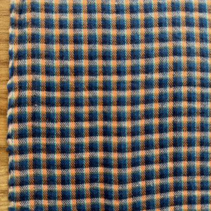 פלנל משבצות כחול-כתום