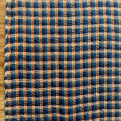 פלנל משבצות כחול-כתום