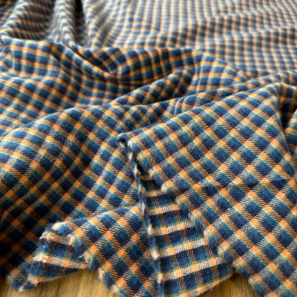 פלנל משבצות כחול-כתום