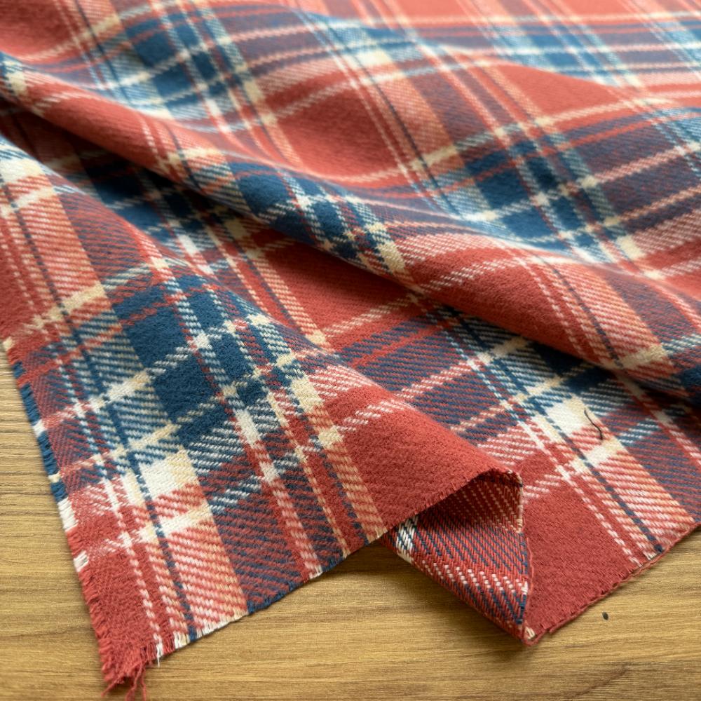 כותנה פלנל משבצות נעים ועבה