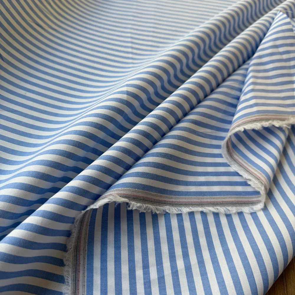 ווהל כותנה מפוספס פסים - כחול ולבן