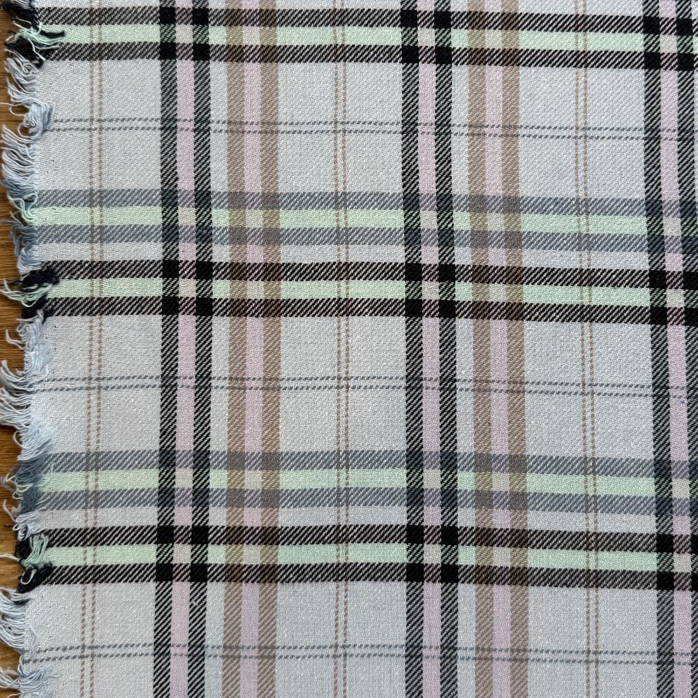 כותנה פלנל משובץ גווני תכלת ורוד