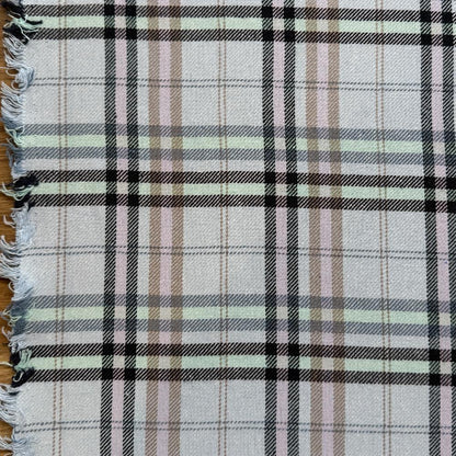 כותנה פלנל משובץ גווני תכלת ורוד