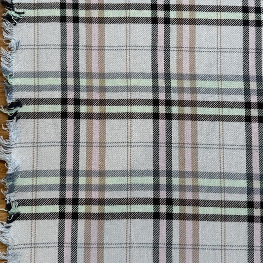 כותנה פלנל משובץ גווני תכלת ורוד