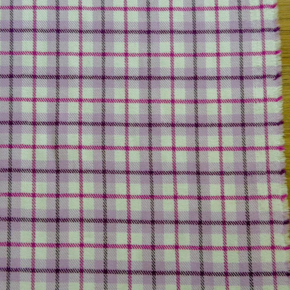 פלנל כותנה סגול לבן