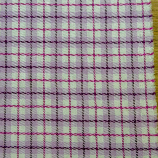 פלנל כותנה סגול לבן