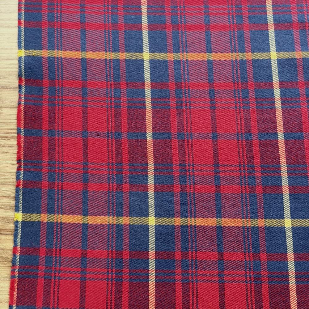 כותנה פלנל משבצות קטנות - אדום