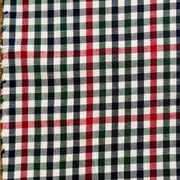 כותנה פלנל משבצת קטנה בגווני ירוק/כחול/אדום