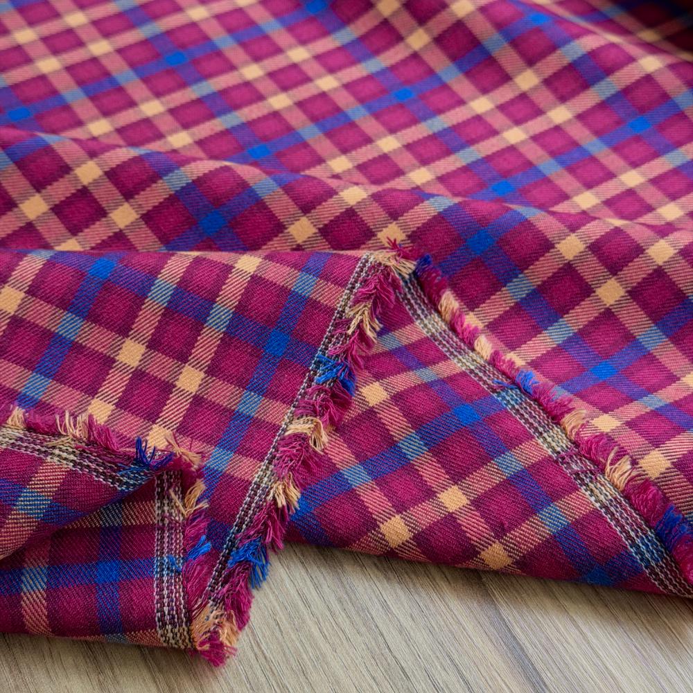 אריג כותנה פלנל דובדבן רויאל