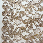 תחרה רקומה פרחונית