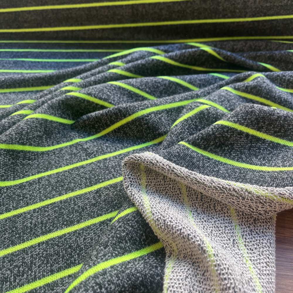 פרנץ' טרי פסים צבעי ניאון ירוק