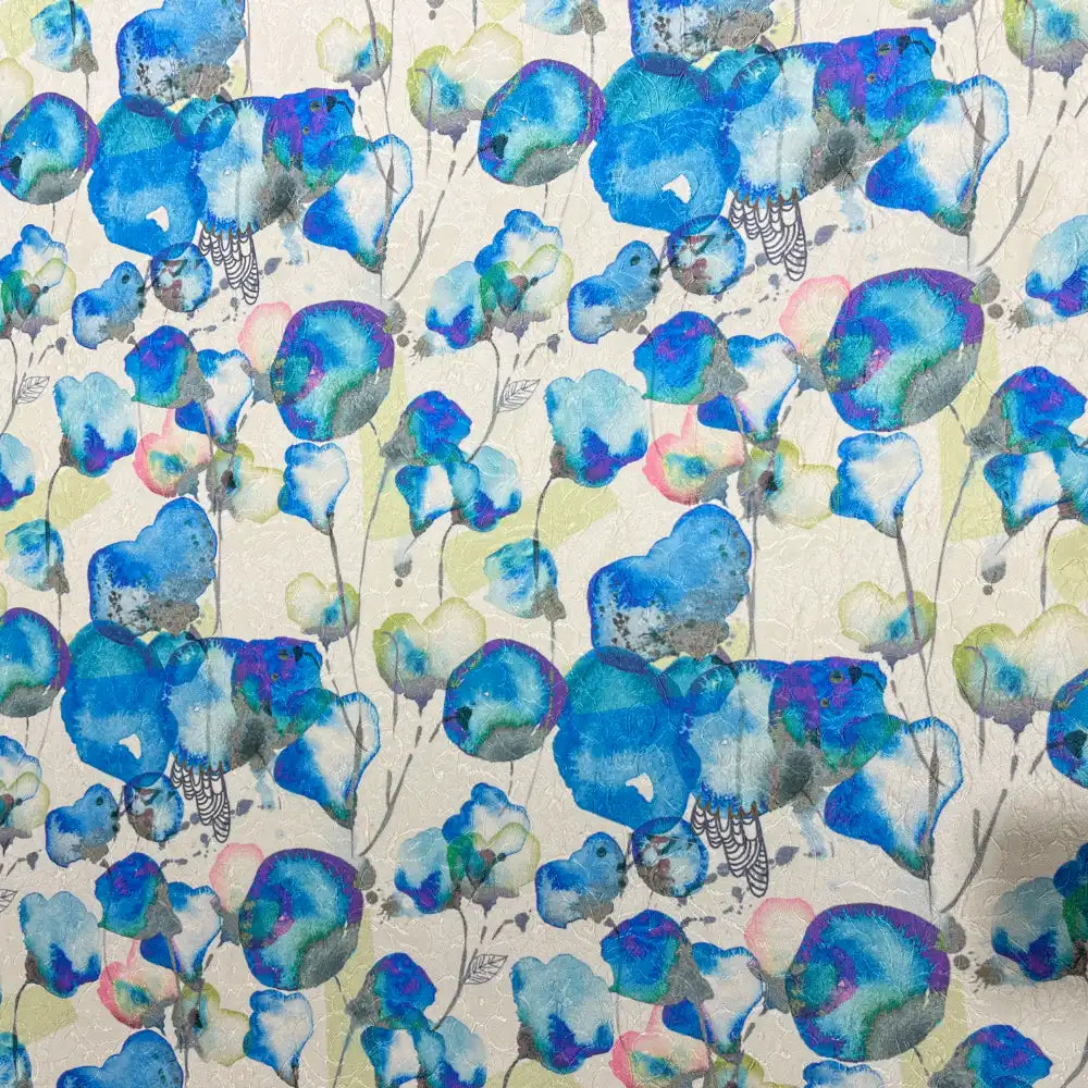 ברוקד צורות על רקע שמנתי טורקיז-תכלת